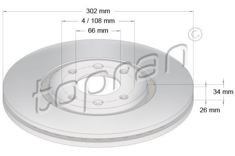 2x TOPRAN Bremsscheibe COATED