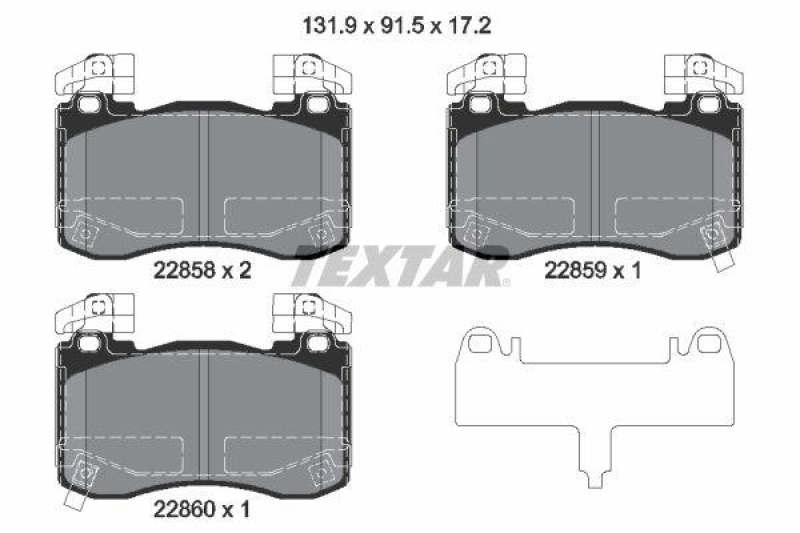 TEXTAR Bremsbelagsatz, Scheibenbremse 2285801