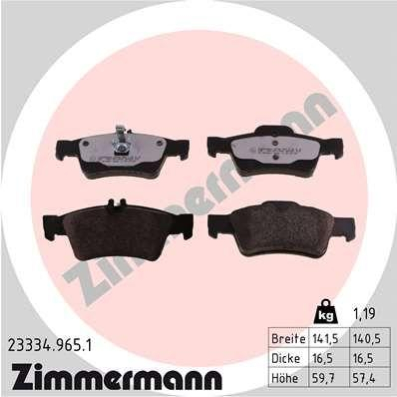 ZIMMERMANN Brake Pad Set, disc brake rd:z