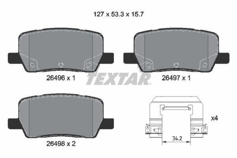 TEXTAR Bremsbelagsatz, Scheibenbremse Q+ 2649601