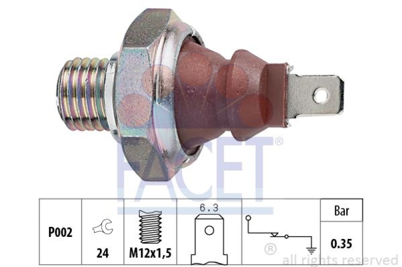 FACET Oil Pressure Switch Made in Italy - OE Equivalent