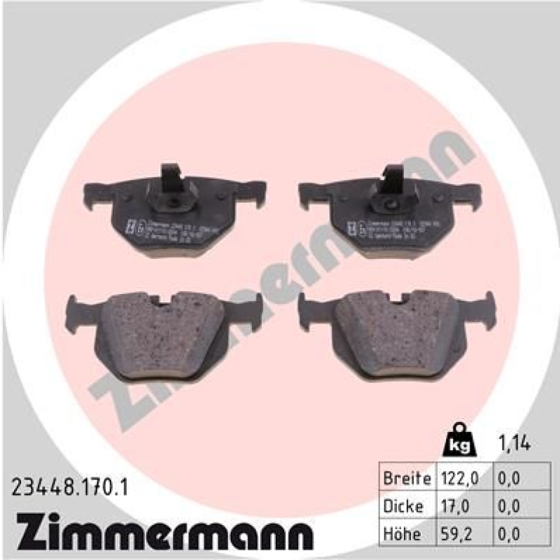 ZIMMERMANN Brake Pad Set, disc brake