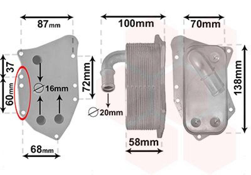 VAN WEZEL Oil Cooler, engine oil