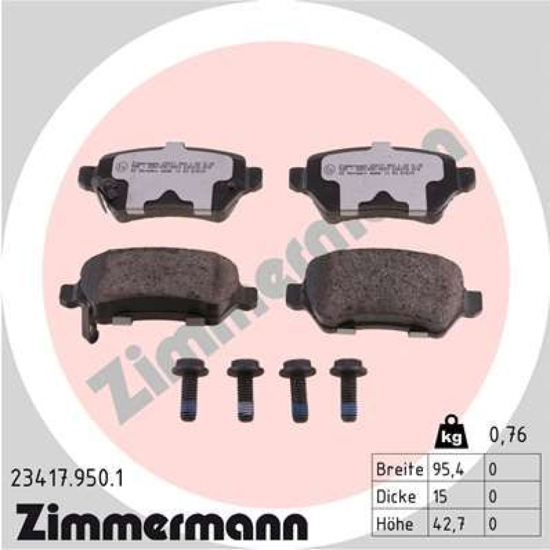 ZIMMERMANN Brake Pad Set, disc brake rd:z