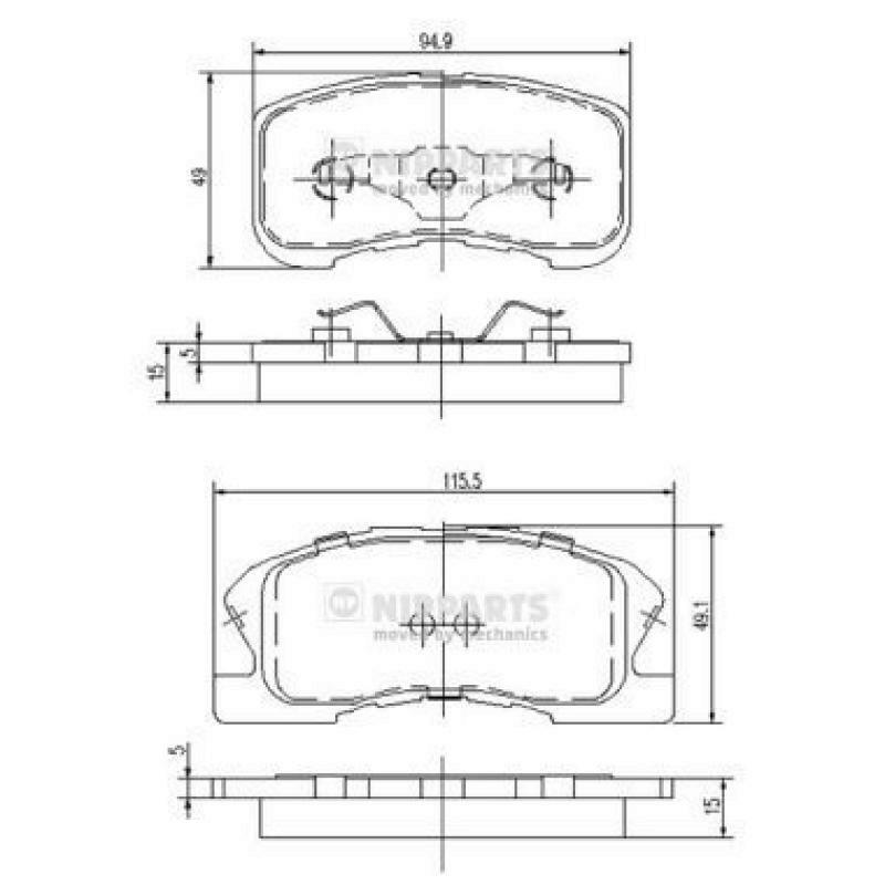 NIPPARTS Brake Pad Set, disc brake