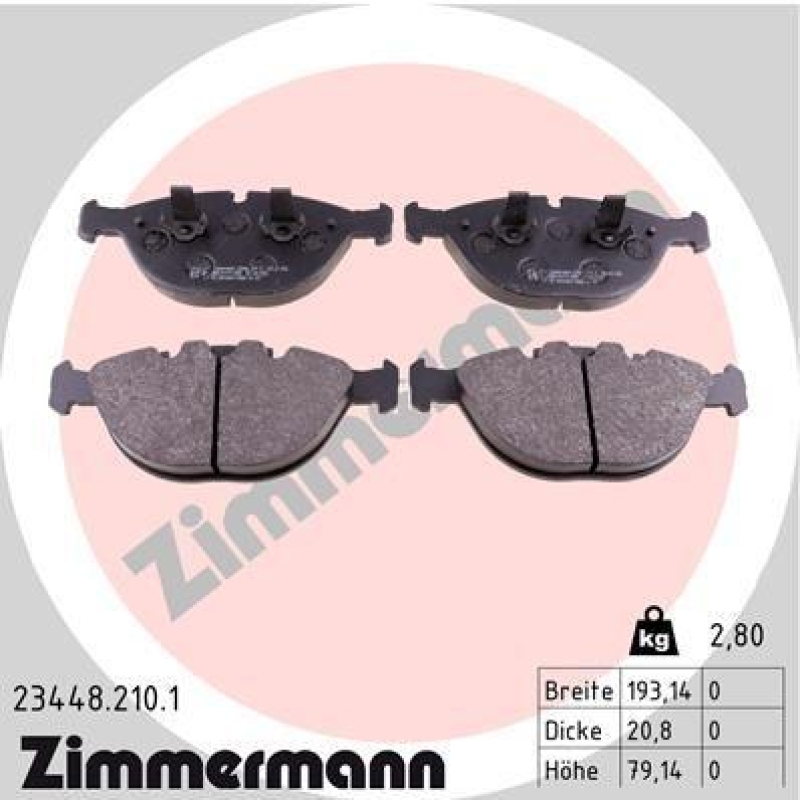ZIMMERMANN Bremsbelagsatz, Scheibenbremse 23448.210.1