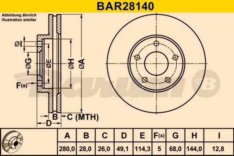 2x BARUM Brake Disc