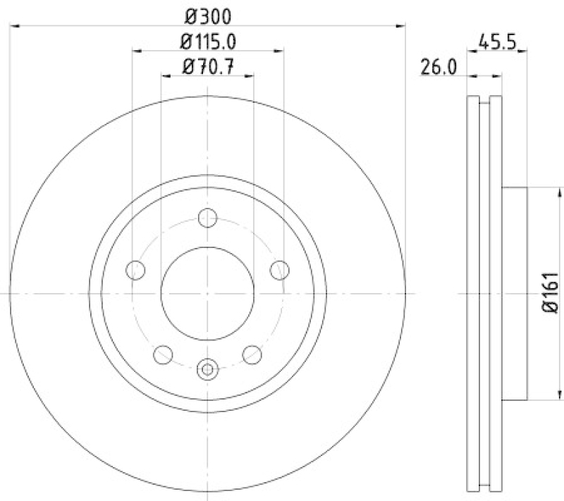 2x HELLA Brake Disc PRO