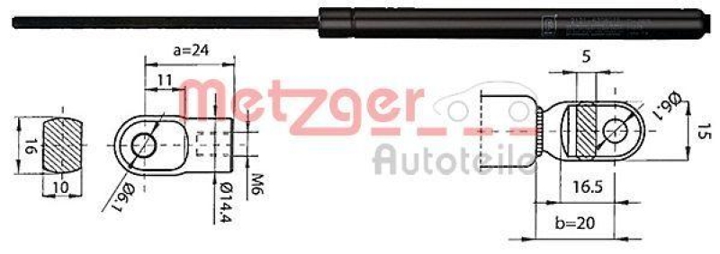 METZGER Gas Spring, boot-/cargo area