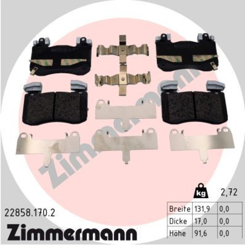 ZIMMERMANN Brake Pad Set, disc brake