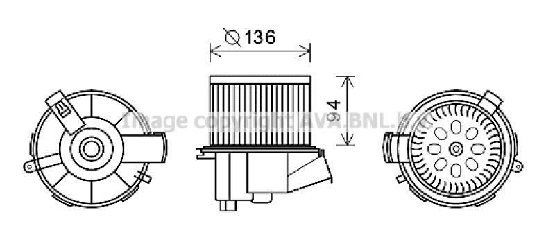 AVA QUALITY COOLING Electric Motor, interior blower