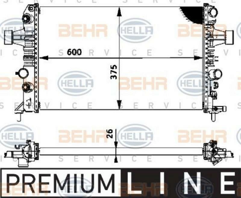 HELLA Radiator, engine cooling BEHR HELLA SERVICE *** PREMIUM LINE ***