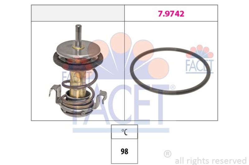 FACET Thermostat, coolant Made in Italy - OE Equivalent