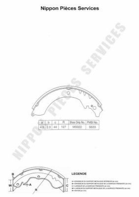 NPS Brake Shoe Set