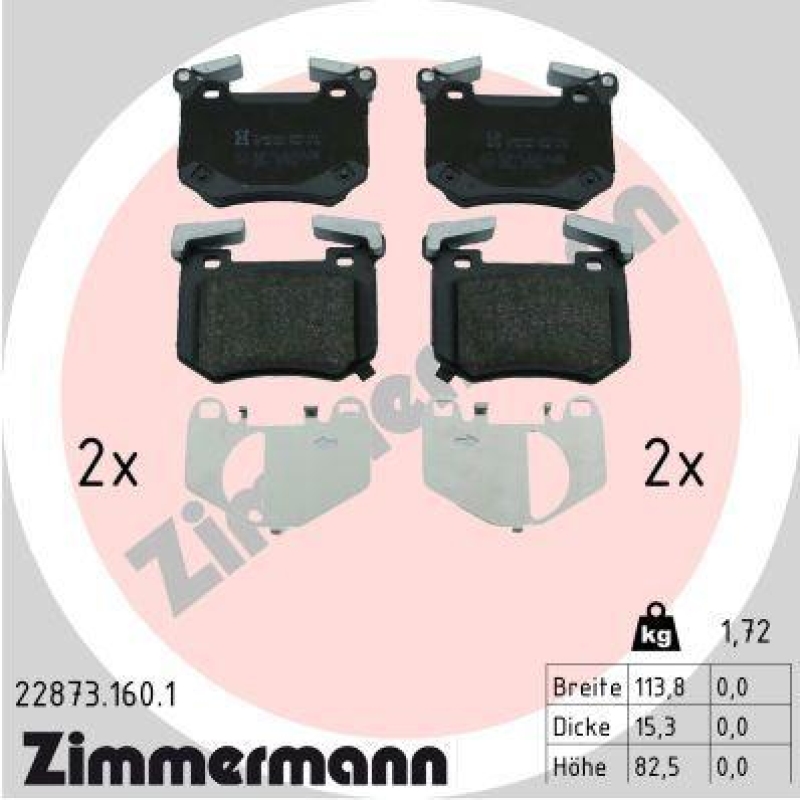 ZIMMERMANN Brake Pad Set, disc brake