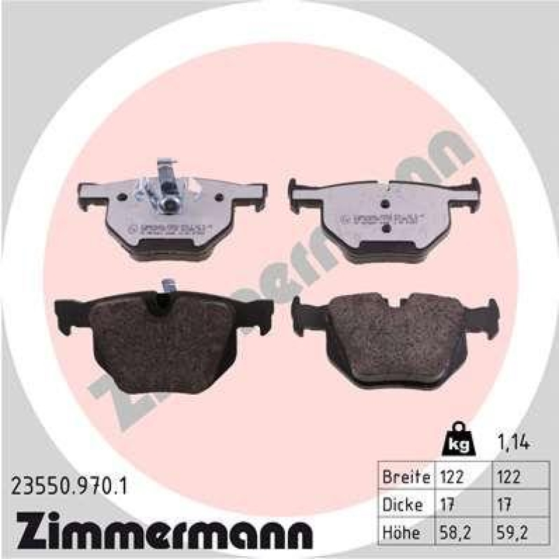 ZIMMERMANN Bremsbelagsatz, Scheibenbremse rd:z 23550.970.1