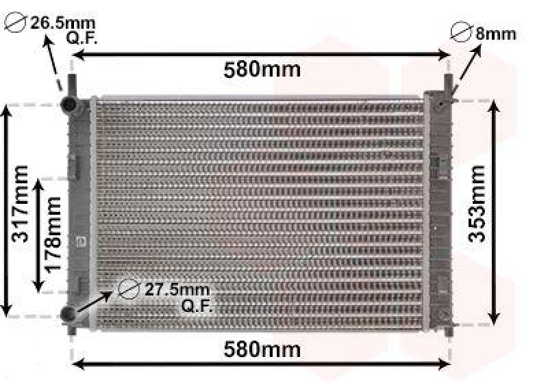 VAN WEZEL Radiator, engine cooling