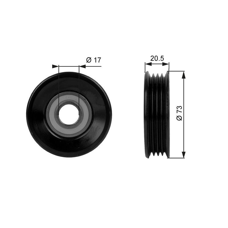 GATES Tensioner Pulley, V-ribbed belt DriveAlign&reg;