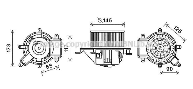 AVA QUALITY COOLING Electric Motor, interior blower