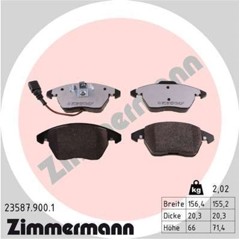 ZIMMERMANN Bremsbelagsatz, Scheibenbremse rd:z 23587.900.1