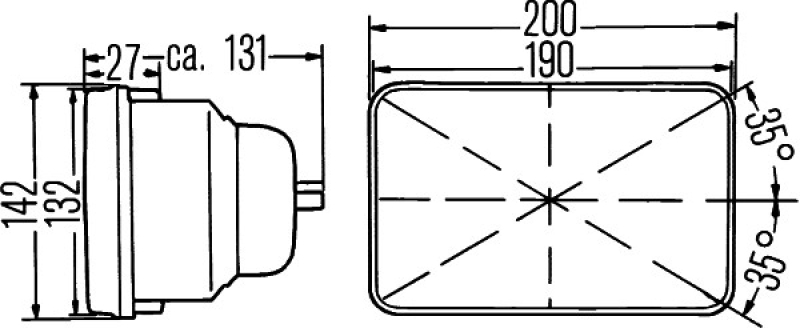 HELLA Scheinwerfereinsatz, Hauptscheinwerfer