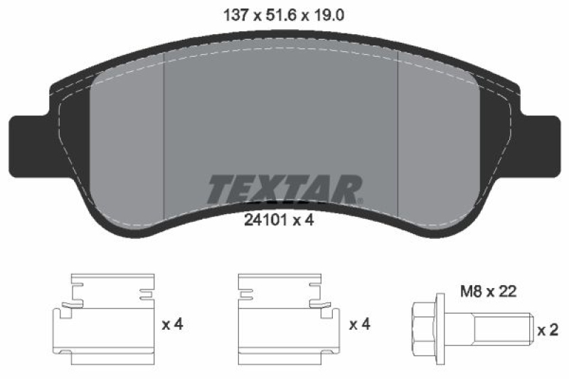 TEXTAR Bremsbelagsatz, Scheibenbremse Q+