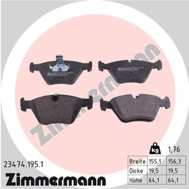 ZIMMERMANN Bremsbelagsatz, Scheibenbremse