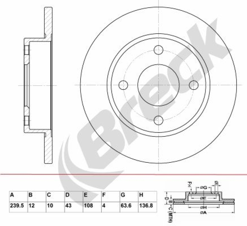 2x BRECK Brake Disc