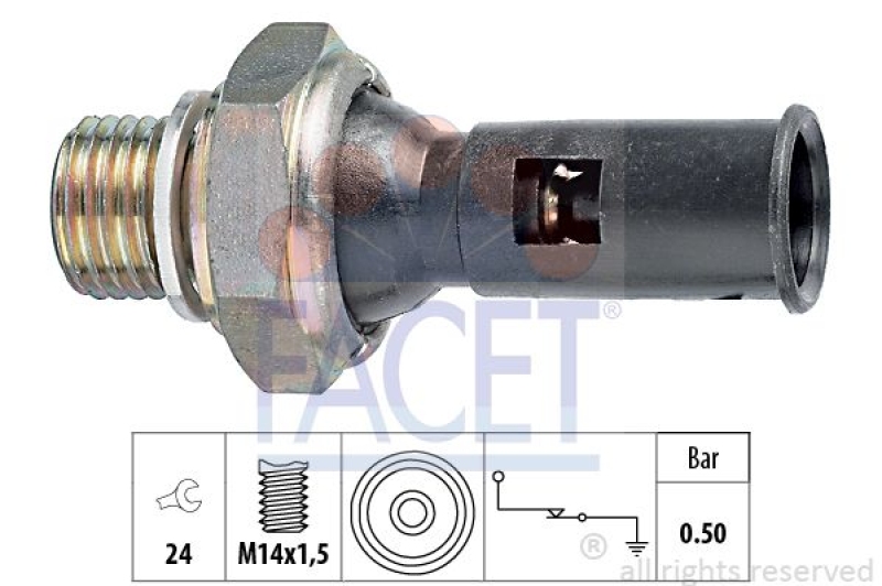 FACET Oil Pressure Switch Made in Italy - OE Equivalent