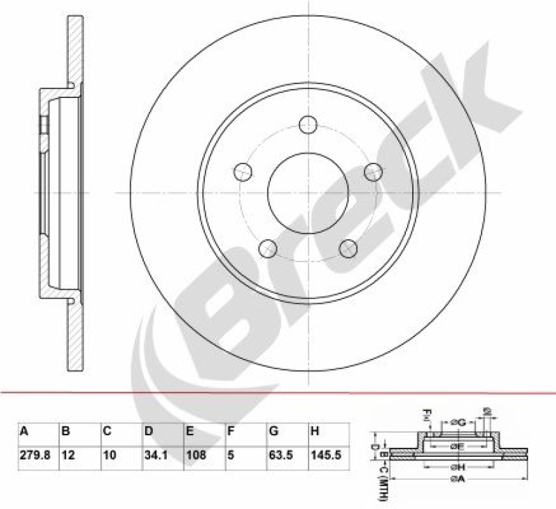 2x BRECK Brake Disc