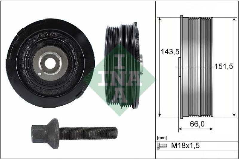 INA Belt Pulley Set, crankshaft