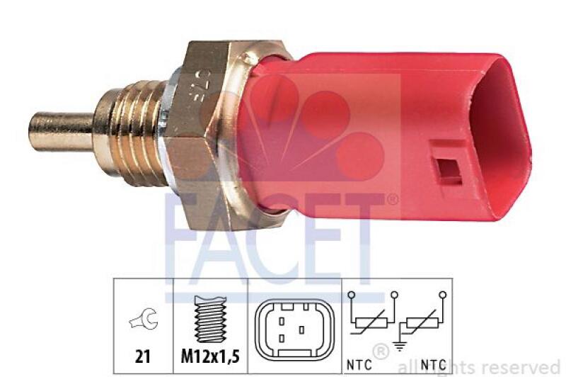 FACET Sensor, Kühlmitteltemperatur Made in Italy - OE Equivalent