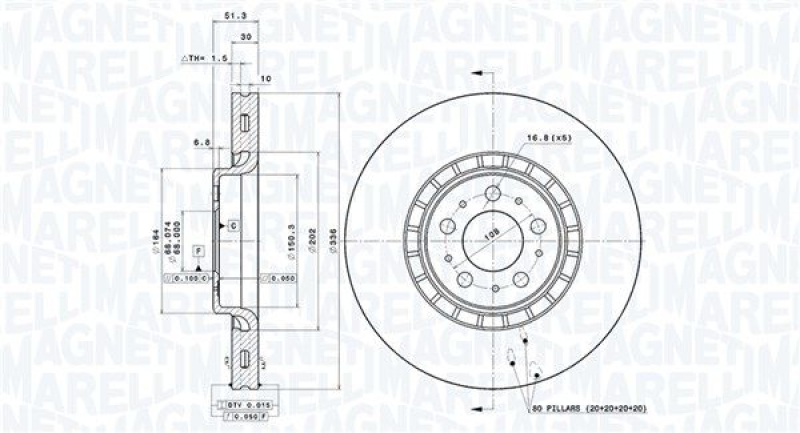 2x MAGNETI MARELLI Bremsscheibe