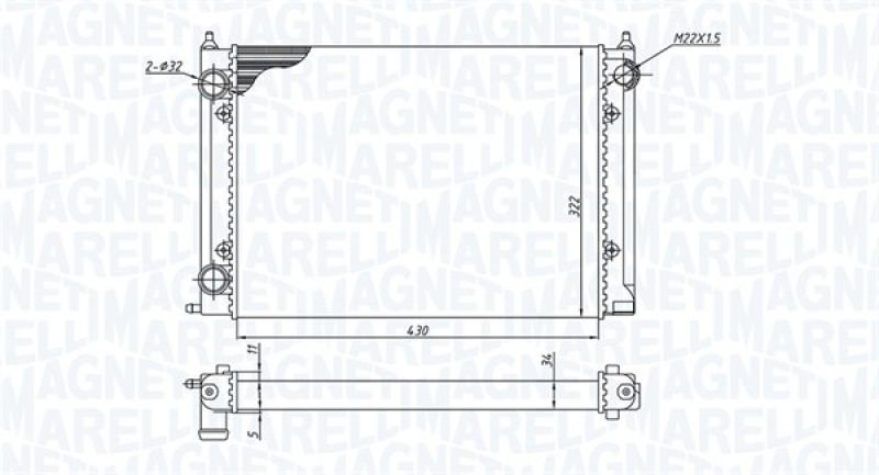 MAGNETI MARELLI Kühler, Motorkühlung