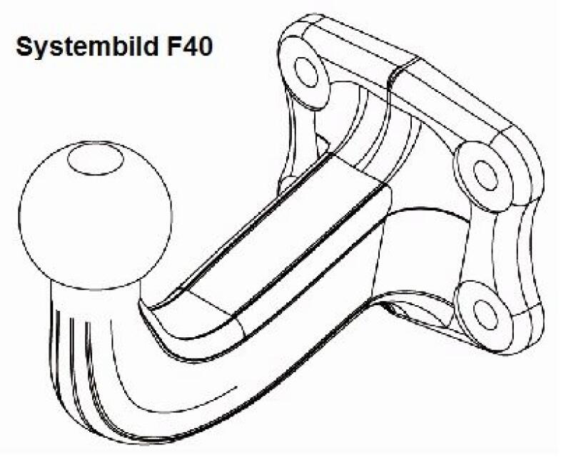 WESTFALIA Pedestal, trailer hitch KIT F40