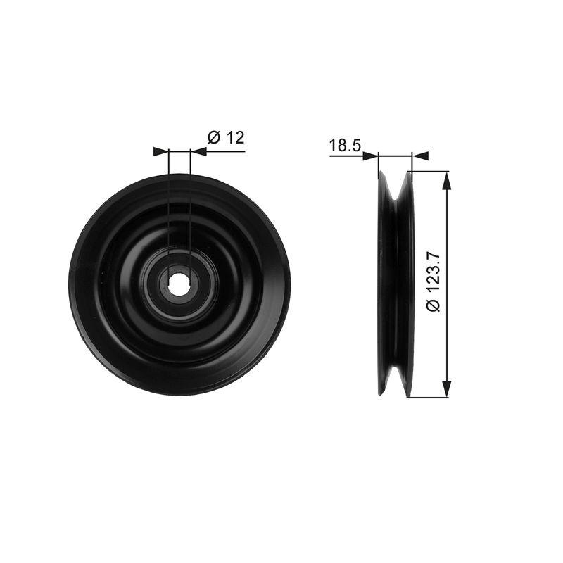 GATES Deflection/Guide Pulley, V-belt DriveAlign®