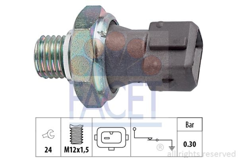 FACET Oil Pressure Switch Made in Italy - OE Equivalent