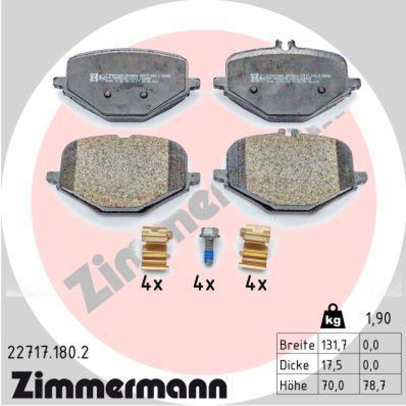 ZIMMERMANN Bremsbelagsatz, Scheibenbremse