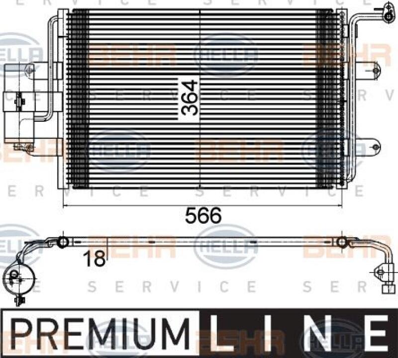 HELLA Condenser, air conditioning BEHR HELLA SERVICE