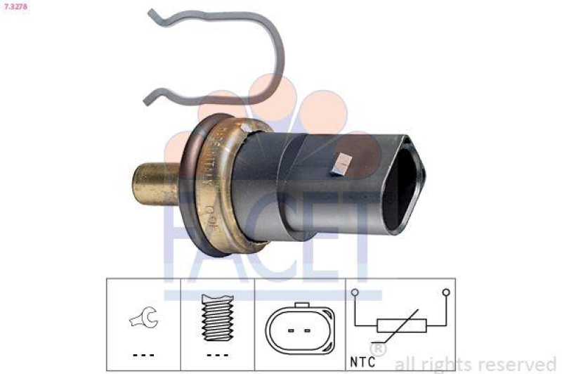 FACET Sensor, Kühlmitteltemperatur Made in Italy - OE Equivalent