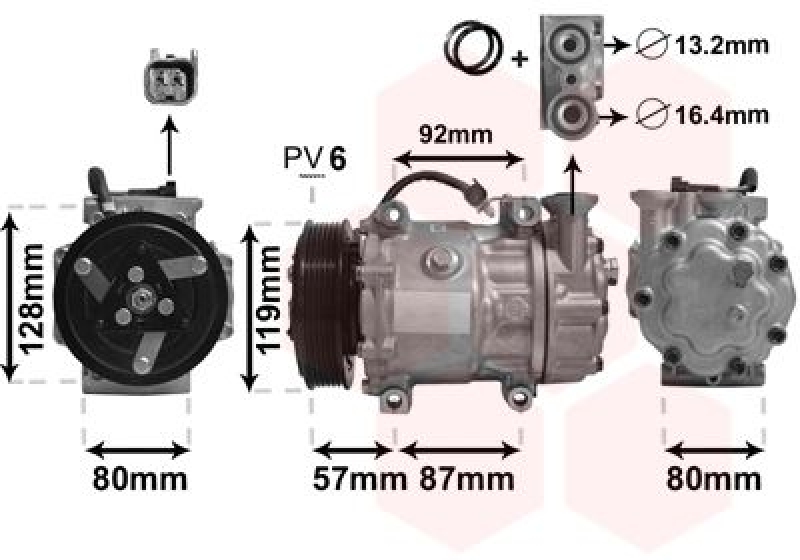 VAN WEZEL Kompressor, Klimaanlage *** IR PLUS ***