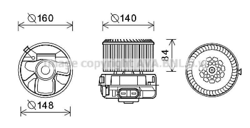 AVA QUALITY COOLING Electric Motor, interior blower
