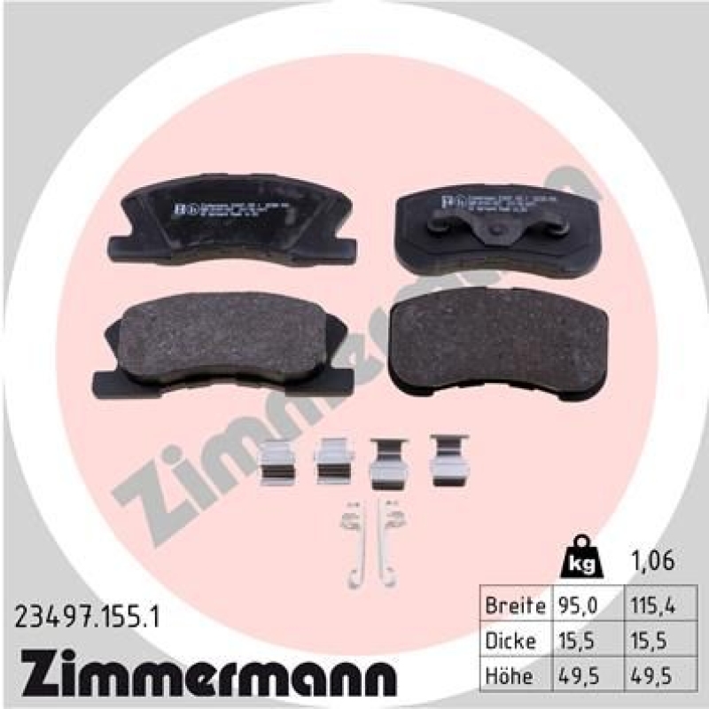 ZIMMERMANN Brake Pad Set, disc brake