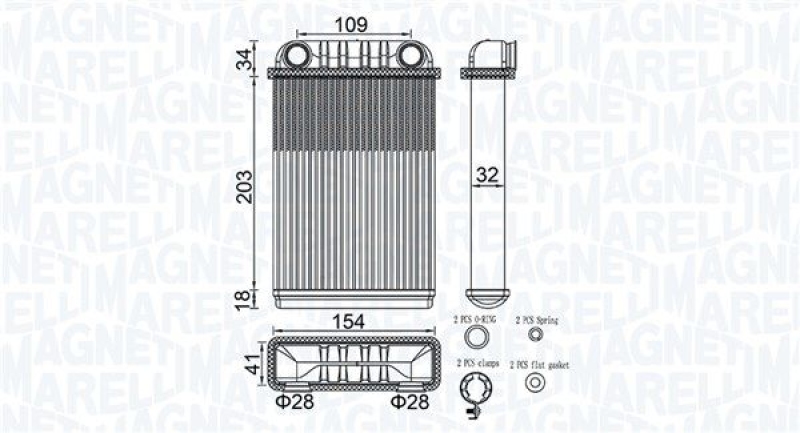 MAGNETI MARELLI Wärmetauscher, Innenraumheizung