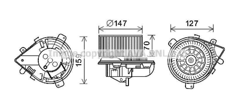 AVA QUALITY COOLING Electric Motor, interior blower