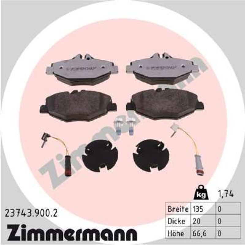 ZIMMERMANN Bremsbelagsatz, Scheibenbremse rd:z