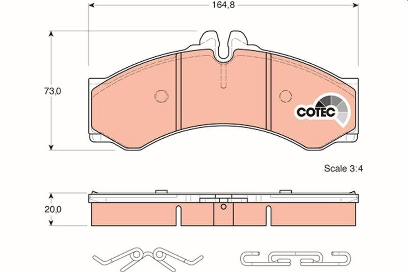 TRW Brake Pad Set, disc brake COTEC