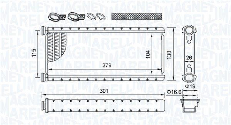 MAGNETI MARELLI Wärmetauscher, Innenraumheizung