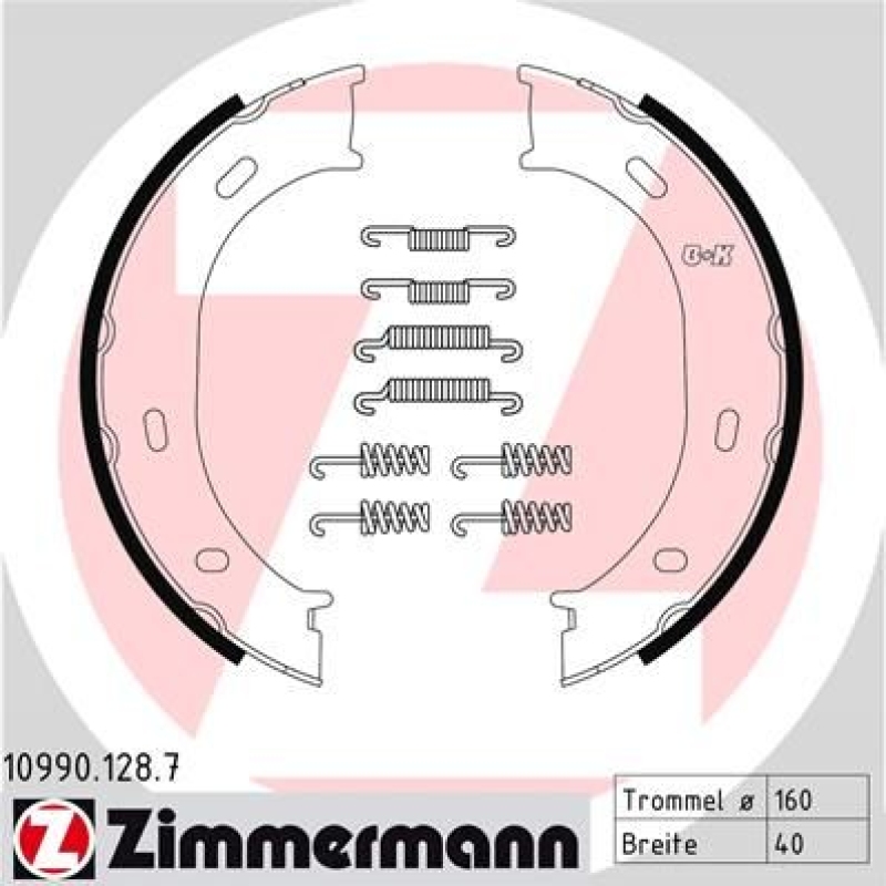 ZIMMERMANN Brake Shoe Set, parking brake