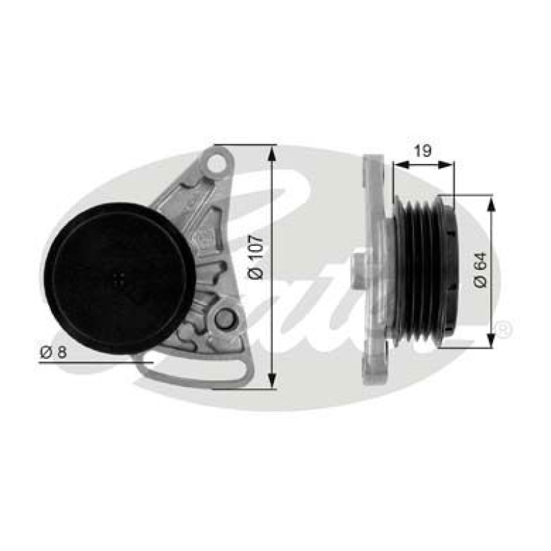 GATES Belt Tensioner, V-ribbed belt DriveAlign®